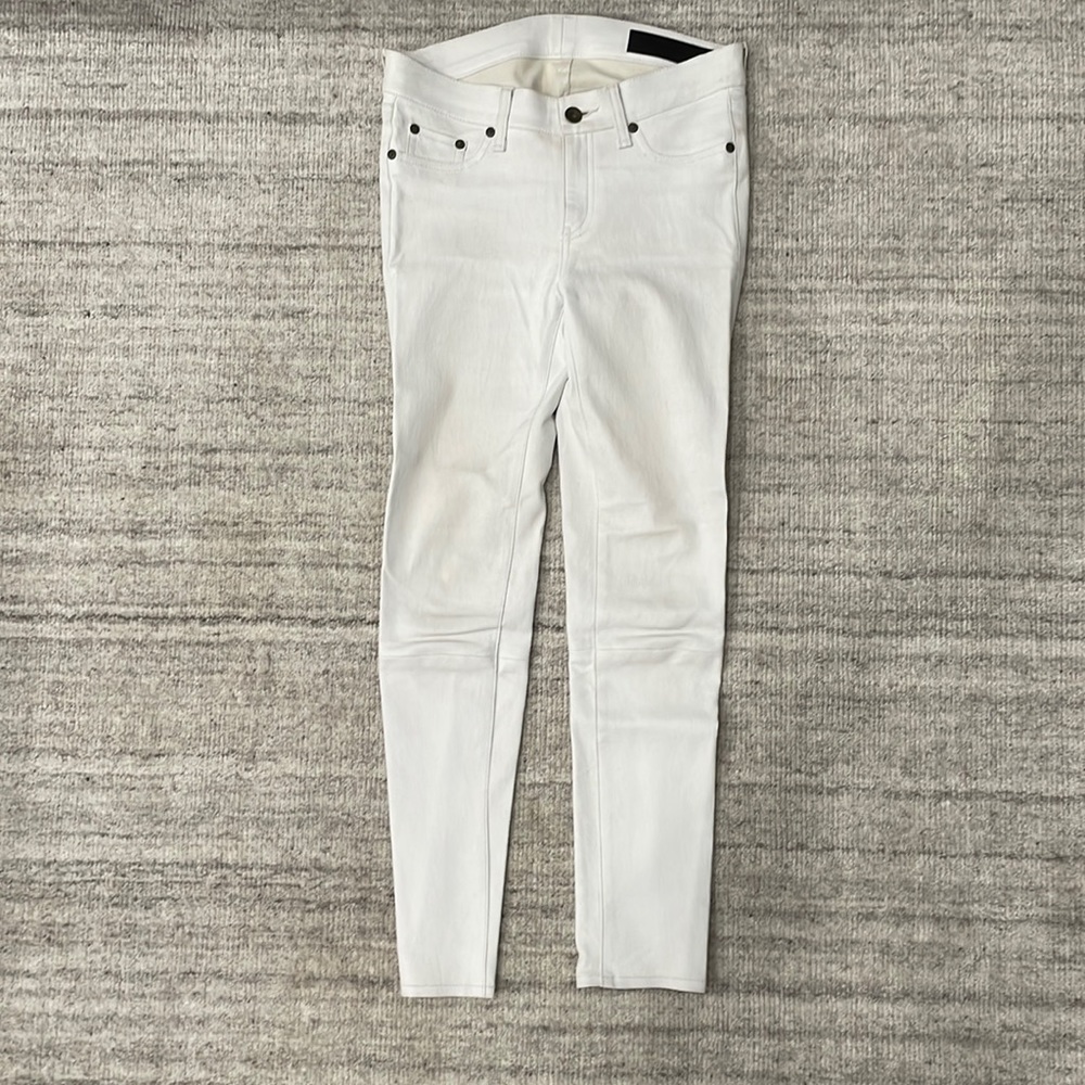 RAG & BONE WHITE 100% LAMB LEATHER PANTS